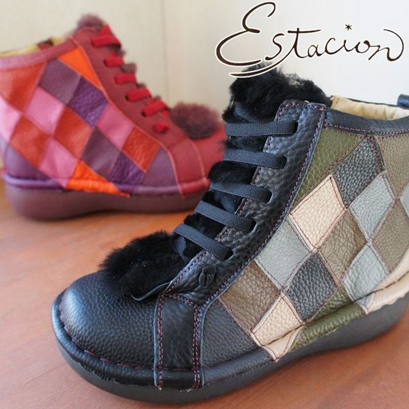 エスタシオン Estacion ショートブーツ レディース Mse91 レースアップ 本革 レザー ファー付き 通販 Lineポイント最大0 5 Get Lineショッピング