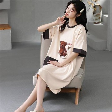 【韓國K.W.】韓國空運清新時髦女郎莫代爾洋裝(居家服/家居服/睡衣/睡裙/涼感睡衣)AC-16608