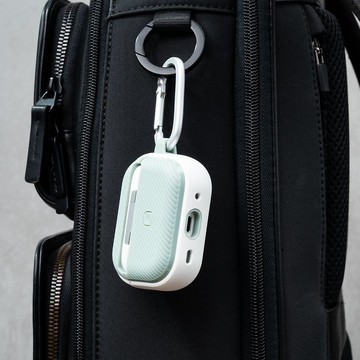 AirPods Pro 2  Clyde 卡扣式雙料保護套 附登山扣 -奶油白/薄荷