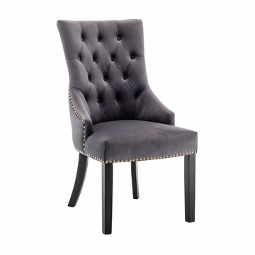 E-home Priya普利亞奢華拉扣微翼木質腳休閒餐椅-四色可選灰色