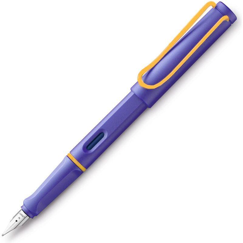 LAMY ラミー 万年筆 EF 極細字 サファリ カラークリップ ヴァイオレット L21VTM-EF 両用式 黄色クリップ 限定 正規輸入品