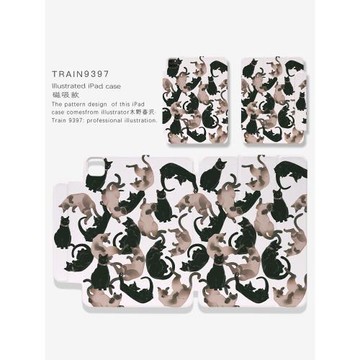 9397號列車貓咪系列自創ipad平板殼適用于蘋果ipadpro202410.9英寸12.9英寸13英寸保護套磁吸