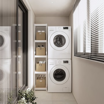 Speed Rack 纖薄型免螺絲鐵製縫隙層架 韓國製  600 x 400 x 2100mm  白色  5層