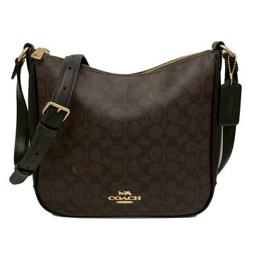 【COACH】C LOGO馬鞍斜背包(深咖)