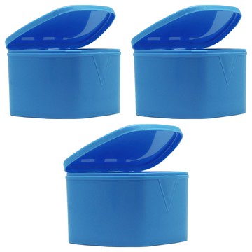 外出攜帶透氣盒(大)3入-霧面藍 牙套收納盒/維持器盒/活動假牙盒  1入  3個