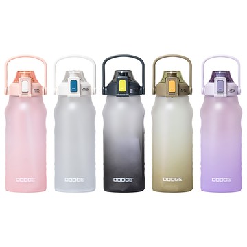 SUNY Tritan材質運動水壺 2000ml 矽膠水瓶 健身杯 隨身瓶 直飲吸管兩用水瓶 透明帶刻度防摔水杯