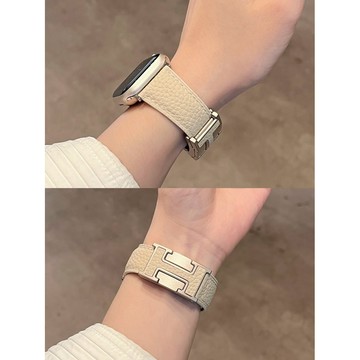「限量特惠」適用 Fitbit Versa 4 3代 Sense2/1代 H扣荔枝紋 女士錶帶 手錶錶帶配件