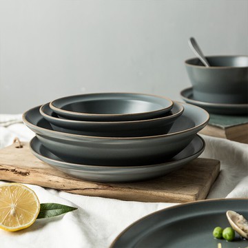 【8折清倉】蘇黎世日式啞光盤子復古陶瓷碗碟套裝早餐杯矮杯平盤