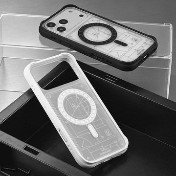 【Koios】極簡黑白機械設計圖磁吸手機殼 iPhone 17 16 Pro Max 磁吸 保護殼 可拆卸 防摔殼