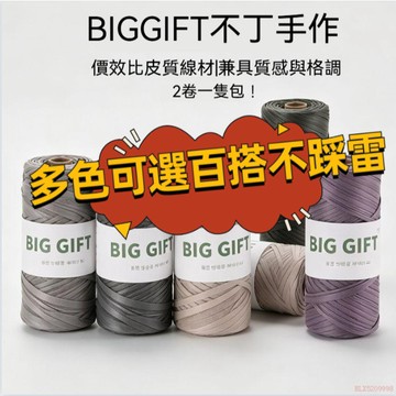 桃園出貨✨BIGGIFT不丁手作皮革線手工編織包包毛線DIY鉤針鉤織單肩包材料線 高質感不變形 皮革線 手工編織 耐磨