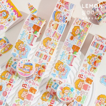 🍋檸檬青🍋新款現貨特價售完無補超可愛卡通卷卷合集系列8款自帶離型紙超長循環和紙特油膠帶貼紙手賬裝飾素材