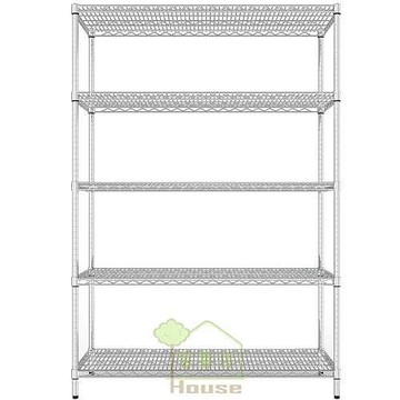 [ 家事達] 鐵力士 五層鍍鉻層架 波浪架 超重網(150*60*高180CM) +