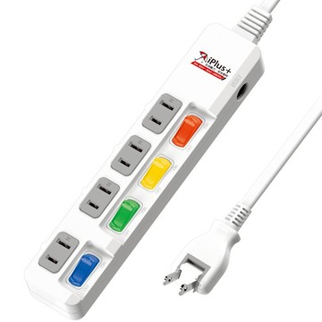 【保護傘】4切4座抗雷擊2P延長線4.5M(PU-2445)