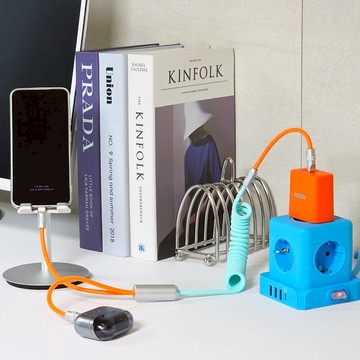 【預購】2in1 韓系撞色超快充傳輸線｜Type-C 藍莓黃