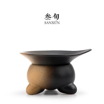 叁旬錦繡窯變茶濾家用陶瓷茶漏套裝隔泡過濾網高端功夫茶具濾茶器