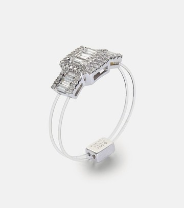 Persée Floating 18kt white gold ring with diamonds