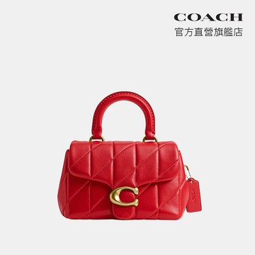 【COACH】TABBY 頂部手提把手袋-糖果蘋果紅色(CCC12)｜官方直營