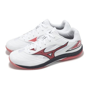 Mizuno 桌球鞋 Wave Drive 9 男鞋 女鞋 白 紅 止滑 抓地 運動鞋 美津濃 81GA2205-51