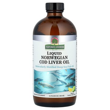 Nature's Answer, 液體挪威鱈魚肝油，天然檸檬酸橙味，16 液量盎司（480 毫升）