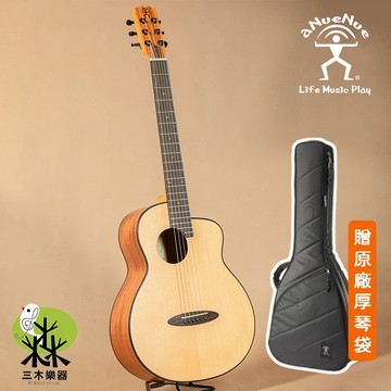 【三木樂器】aNueNue  M10 36吋吉他 西加雲杉 桃花心木 旅行吉他 電木吉他 入門款 小吉他 彩虹人