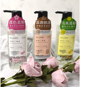 [ELUNE伊露恩] 日本原裝 國產植物精萃洗髮精 500ML 岡山櫻花/沖繩褐藻/德島柚子
