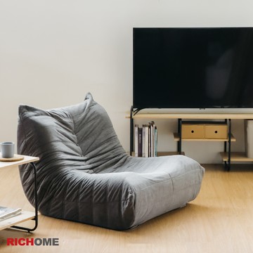【RICHOME】凱特皮拉單人沙發灰色