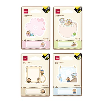 得力Deli卡皮巴拉造型便條紙/EA961/粉彩簡約/30張x2本/混款出貨