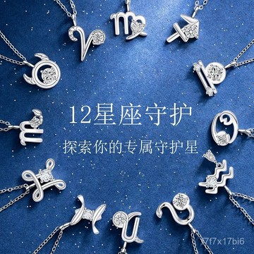 🔥臺灣出貨🔥【30天熱銷1581件】Jusong Klein鈦鋼項鏈十二星座項鏈女輕奢時尚小衆設計感鎖骨鏈