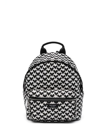 Kate Spade - logo-patch heart-print backpack - women - Recycled Polyester/Recycled Polyester - One Size - White