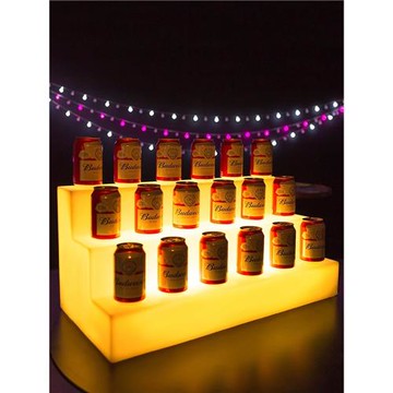 酒吧KTV發光酒柜紅酒啤酒水簡約LED香檳柜洋酒底座展示柜輕奢酒架