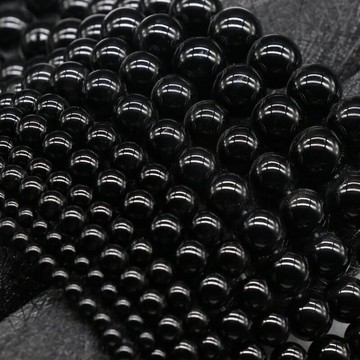 agate 黑瑪瑙圓珠 瑪瑙石散珠子diy串珠天然石飾品配件半成品材料