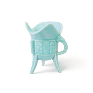 【台灣製造】 青瓷侯爵杯 70ml 帝王杯 三腳杯 三足鼎杯 鶯歌陶藝 茶具 咖啡 果汁 紅酒 酒杯 茶杯 泡茶杯