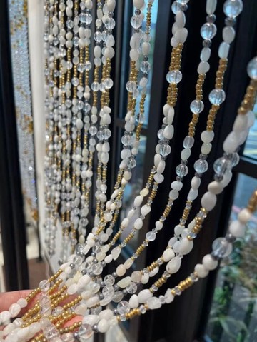 白月光水晶珠簾 天然精選白月光石 天然精選冰裂白水晶 尺寸訂製