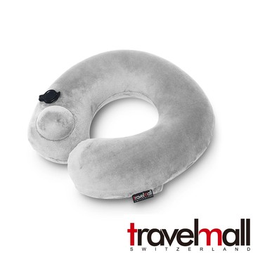 Travelmall 簡約版手動充氣枕-灰