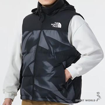 The North Face 北面 男裝 羽絨背心 1996 防潑水 拉鍊口袋 黑灰【運動世界】NF0A3JQQSIF