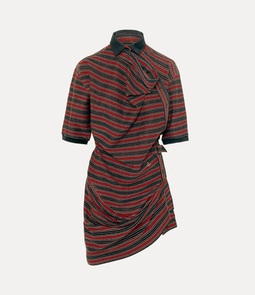 Vivienne Westwood Ming Polo Dress Striped Jacq. Piquet Red / Black XS Women