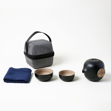 【節日禮物】陸寶 開門見福旅行組 一壺兩杯+便攜包 旅行茶具