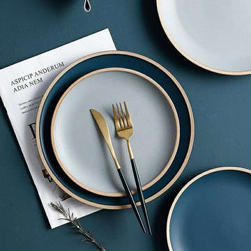 餐盤 盤子菜盤家用牛排餐盤北歐歐式創意網紅ins風西餐盤平盤商用餐廳