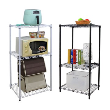 【品樂生活】35X60X180CM 三層架 烤漆霧黑/烤漆亮白/置物架/波浪架/收納架/鐵力士架/鐵架