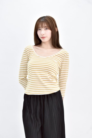 (S) coco deal 黃色條紋長袖上衣