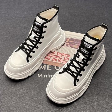 高幫鞋男冬季網紅厚底馬丁靴韓版增高時尚潮流個性運動休閑小白鞋