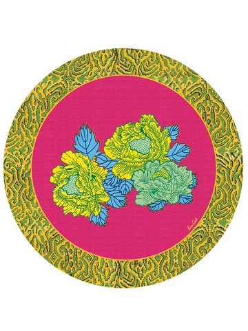 Lisa Corti - Masonite circular placemat (set of two) - unisex - PVC/Vegetable Fibres/Cork - One Size - Pink