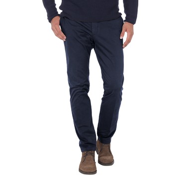 美國百分百【Tommy Hilfiger】褲子 TH 長褲 休閒褲 直筒 合身 Chino 深藍色 男 32腰 C511