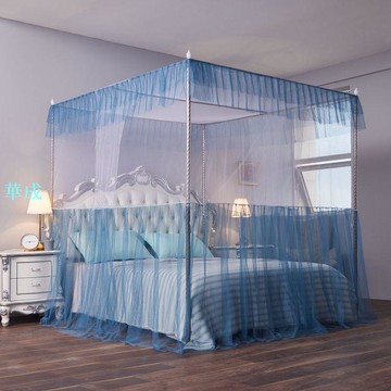 熱銷*南方生活2022新款三開門蚊帳加密帳紗家用1.8m宮廷落地粗支架紋帳