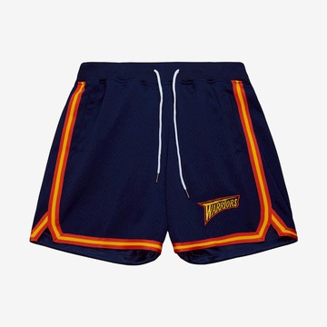Mitchell & Ness LOGO OVER GAME DAY SHORTS - GOLDEN STATE WARRIORS 男 短褲 BT10109-GSWBLUE