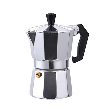 經典義式品味摩卡壺 100ml 銀色 - 高壓萃取家用咖啡壺  1個