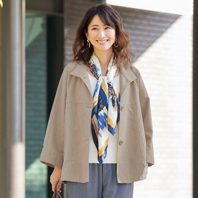 ジャケット アウター レディース 春 夏 杢調ゆったりジャケット 50代 60代 70代 80代 ミセスファッション シニアファッション 服 通販 Lineポイント最大0 5 Get Lineショッピング