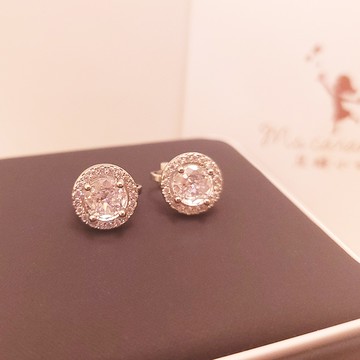 【焦糖小姐 Ms caramelo】合金 夾式 鋯石耳環