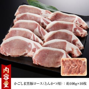 かごしま黒豚ロースとんかつ用(計1kg・約100g×10枚)