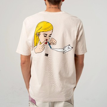 RIPNDIP COCONERM TEE 米黃色 短袖T恤 中指貓 台灣總代理-ALL